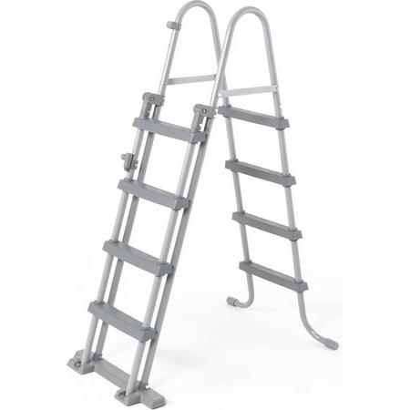 Symmetrische ladder met 4 treden voor bovengrondse zwembaden tot 122 cm hoog, zwembadaccessoire